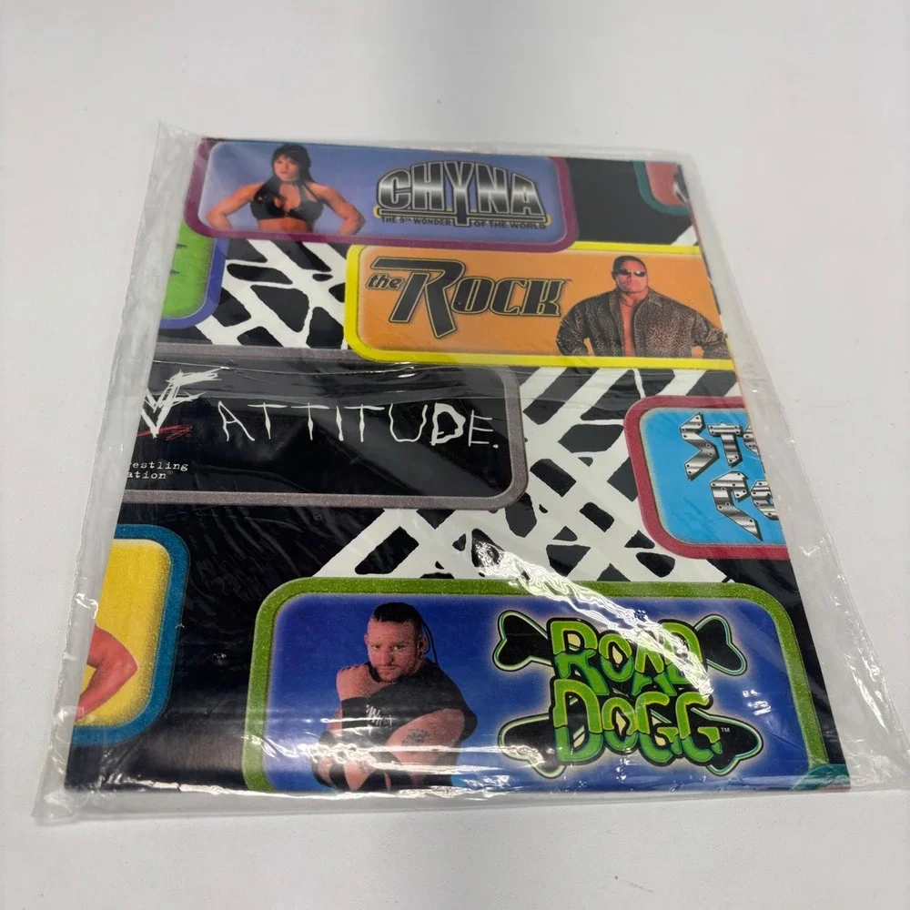 American Greetings WWF Gift Wrap‎ Multicolor New Attitude Era The Rock